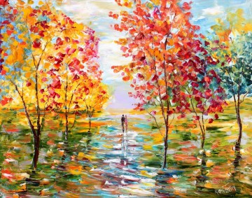 Autumn Romance Landsape woods forest Oil Paintings